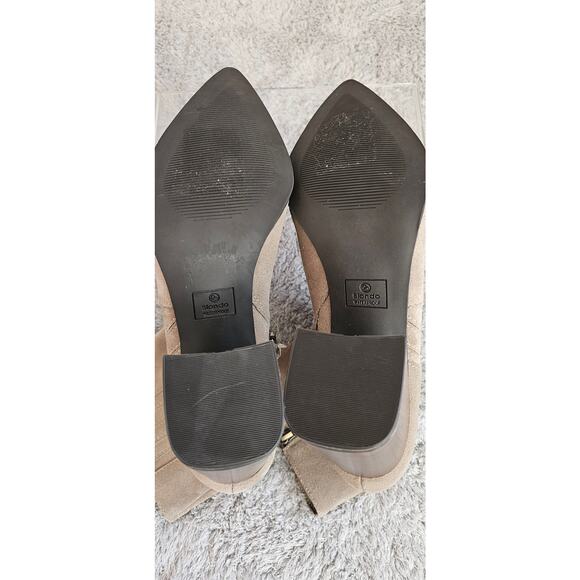 NEW Blondo Irina‎ Waterproof Leather Boots Women Sz12 Beige Pointed Toe Side Zip - Picture 9 of 10